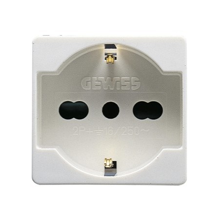 GEWISS PRESA STANDARD ITALIANO/TEDESCO 2 MODULI- SYSTEM WHITE