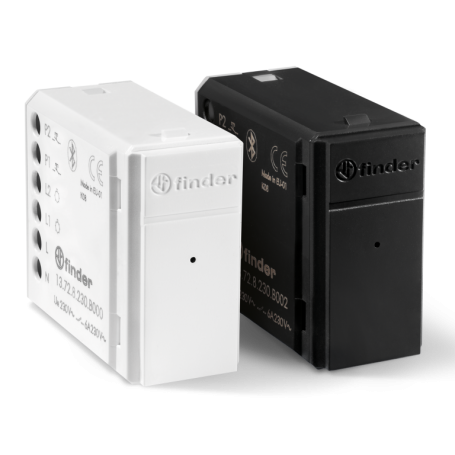 FINDER Relè multifunzione connesso 2 canali da frutto NERO| YESLY