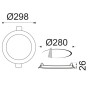 FARETTO LED INCASSO 23W ULTRA SLIM - FORO 280MM - LUCE 3000K-4200K-6500K