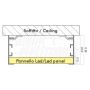 CORNICE PER FISSAGGIO A PLAFONE PER PANNELLO EDGE 30X60