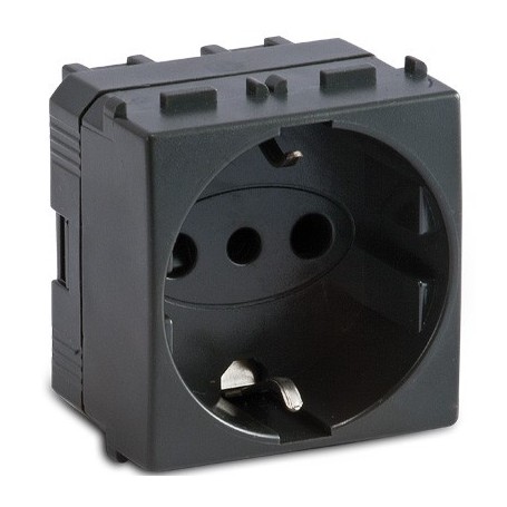 PRESA SHUKO ORIZZONTALE 16A GRIGIO