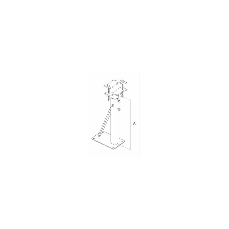Zanca Telescopica Quadra Sfilo 35-60 Cm - Piastra 50x150 Mm, Tubi 25x25 E 20x20, Zincatura A Freddo, Serie Economica