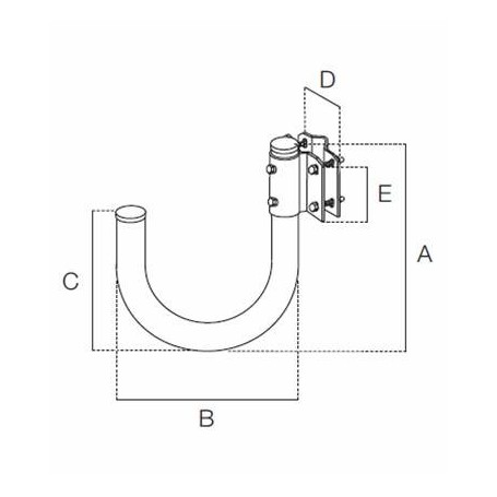 STAFFA CURVA A 180° REG.PALO AC7606M