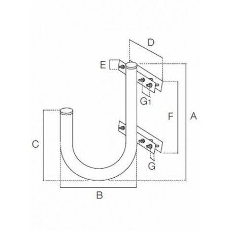 SUPPORTO A 180° RINGHIERA O BALCONE AC40RING