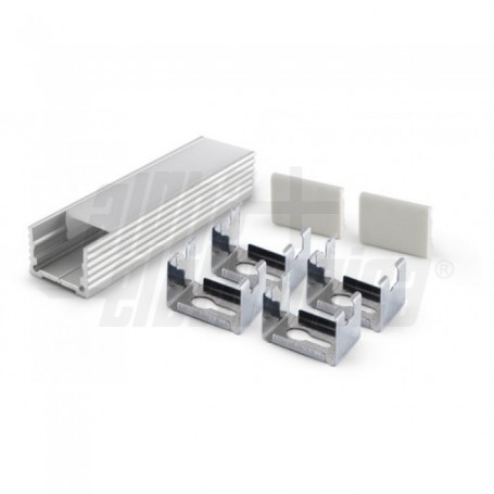 PROFILO 2MT ALLUMINIO COPERTURA OPACA X 19W/MT