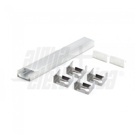 PROFILO  2MT ALLUMINIO COPERTURA OPACA X 15W/MT