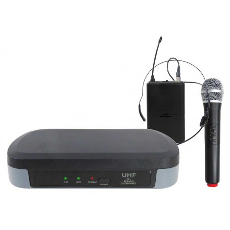 DOPPIO RADIOMICROFONO PALMARE-LAVALIER UHF