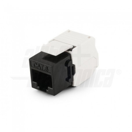 Presa Keystone 8P8C RJ45 non schermata - Cat.6 - UTP - Crimpaggio senza utensile - Nera