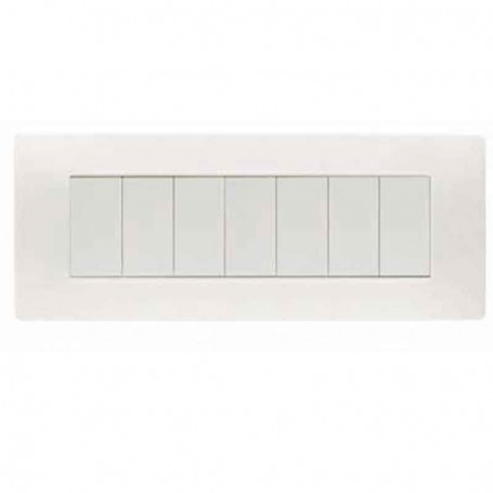 Placca Flexa Tecnopolimero Bianco Nea 7 Moduli Simon Urmet 11807.BN